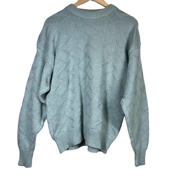 Vintage 90’s‎ Penn’s Landing Sweater Mock Neck Knit Light Blue XL - Picture 4 of 5